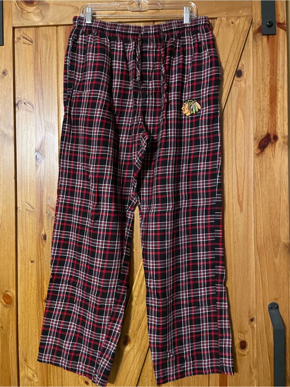 Unbranded Men's Red Black Plaid Lounge Jogger Pants